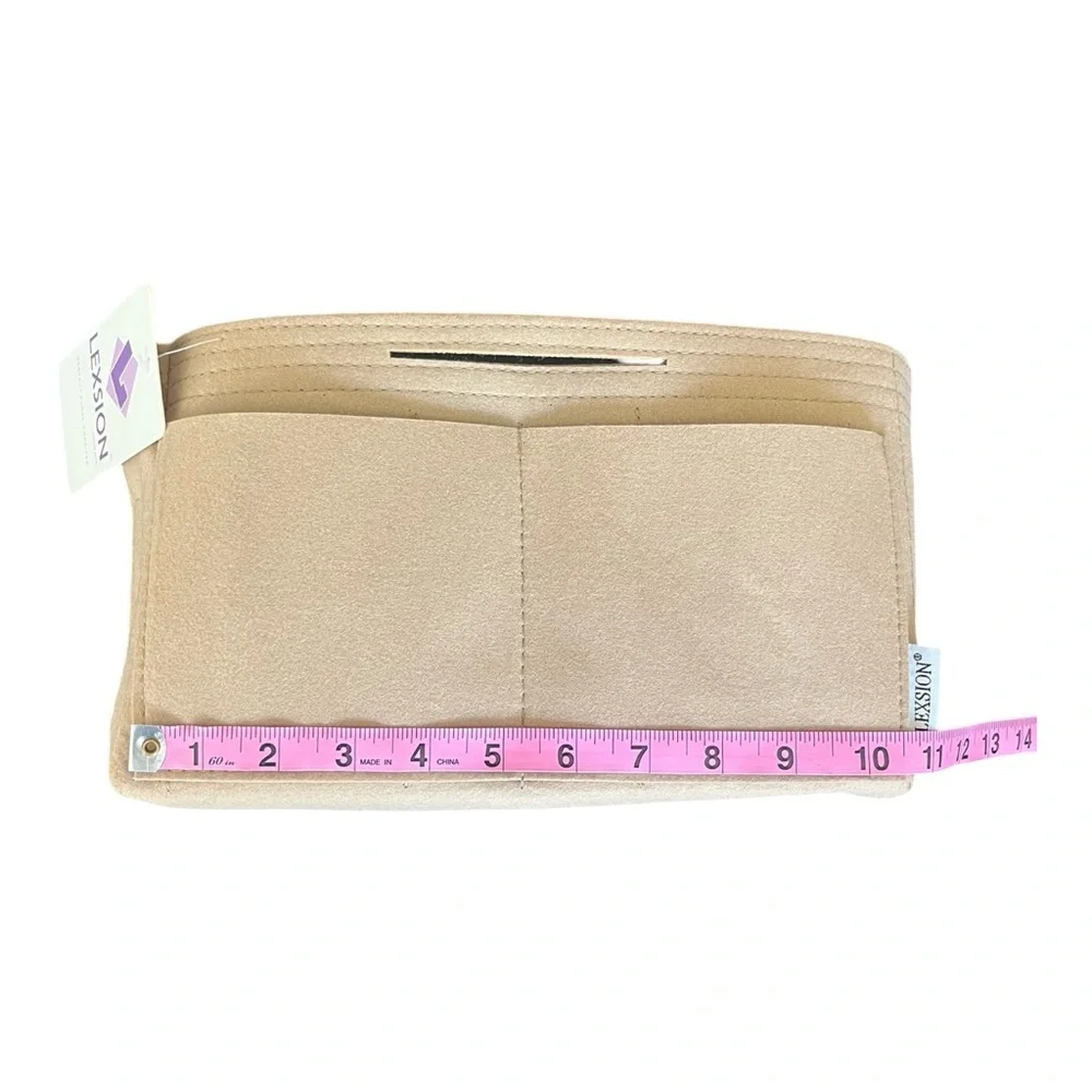 NWT Lexsion Felt Beige Purse Organizer in Slender Medium